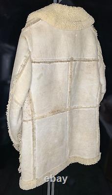 Vintage Men's Cloths Stratjac Cowboy Western Shearling Fur Sheepskin Jacket Coat