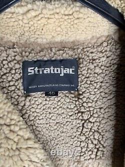 Vintage Men's Cloths Stratjac Cowboy Western Shearling Fur Sheepskin Jacket Coat