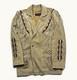 Vintage Men's Leather Suede Fringe Western Jacket Navajo Beaded 90s Sz L NWOT
