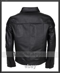Vintage Men's Rock N Roll Elvis Presley Black Leather Jacket