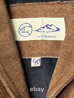 Vintage Mexico Western 70's Look Fringe leather Jacket Coat Size 40 Large