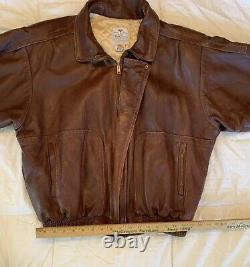 Vintage Mid Western Sport Togs Dk Brown Leather Jacket Made In USA
