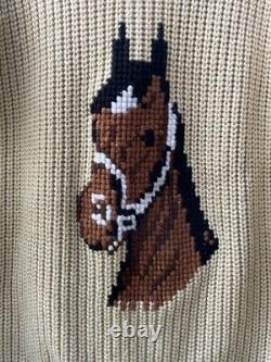 Vintage Miller Outerwear Western Horse Knit Sweater Cowichan Equestrian Sieze L