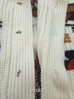 Vintage Miller Outerwear Western Knit Sweater Cowichan Aztec Thunderbird Large