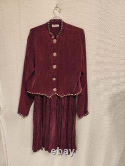 Vintage Miller Stockman Western 2pc Broomstick Skirt Outfit Lg