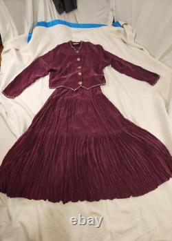 Vintage Miller Stockman Western 2pc Broomstick Skirt Outfit Lg