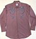 Vintage Miller Western Wear Purple Gray Embroidered Rodeo Shirt Large USA