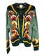Vintage Miller's Green Equestrian Horse Western Cardigan Sweater Women's Large