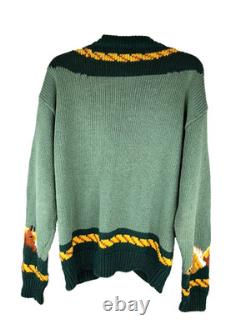Vintage Miller's Green Equestrian Horse Western Cardigan Sweater Women's Large