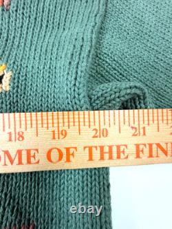 Vintage Miller's Green Equestrian Horse Western Cardigan Sweater Women's Large