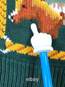Vintage Miller's Green Equestrian Horse Western Cardigan Sweater Women's Large