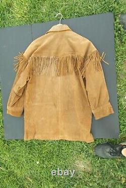 Vintage Minnetonka Fringed Leather Western JAcket Coat