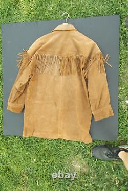 Vintage Minnetonka Fringed Leather Western JAcket Coat