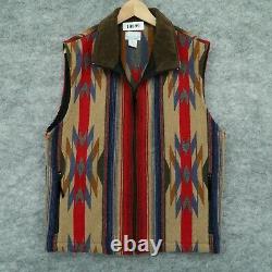 Vintage Monterey Bay Wool Aztec Print Vest Made In USA Size Large