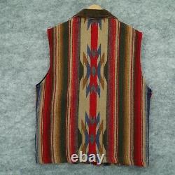 Vintage Monterey Bay Wool Aztec Print Vest Made In USA Size Large