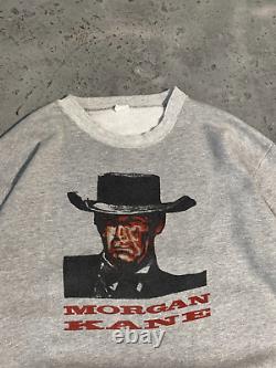 Vintage Morgan Kane Gray Sweatshirt Crewneck Size Xl 80s Western Cotton