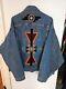 Vintage Moxie Southwest Lily & Wolf Schlien Art Santa Fe Aztec Denim Jacket XXL