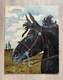 Vintage Original 60s Horse Oil Painting Equestrian Western Ranch Style