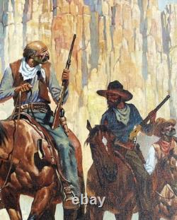 Vintage Original Oil Painting Old West Western Cowboy By Maher Morcos