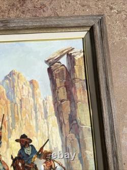 Vintage Original Oil Painting Old West Western Cowboy By Maher Morcos