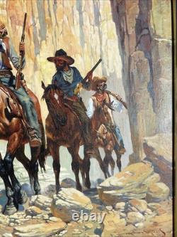 Vintage Original Oil Painting Old West Western Cowboy By Maher Morcos