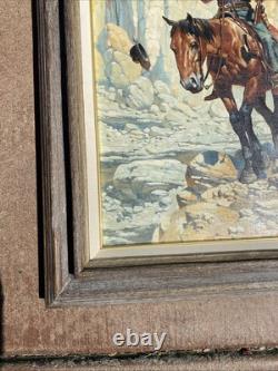 Vintage Original Oil Painting Old West Western Cowboy By Maher Morcos