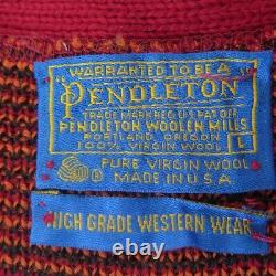 Vintage Original Wool Sweater Pendleton Western Wear American Native Large