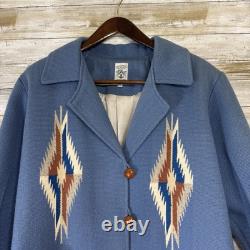 Vintage Ortega's Chimayo NM Hand Woven 100% Wool Coat Women's XL Western Jacket