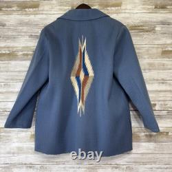 Vintage Ortega's Chimayo NM Hand Woven 100% Wool Coat Women's XL Western Jacket