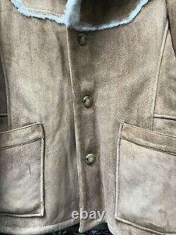 Vintage Orvis Shearling Suede Coat, L, Made in USA, Brown