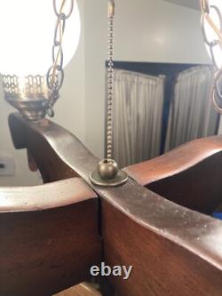 Vintage Oxen Yoke Chandelier Light Country Rustic Fixture Western Saloon