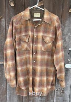 Vintage PENDLETON High Grade Western Wear Wool Shirt Pearl Snaps Rockabilly