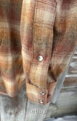 Vintage PENDLETON High Grade Western Wear Wool Shirt Pearl Snaps Rockabilly