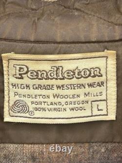 Vintage PENDLETON High Grade Western Wear Wool Shirt Pearl Snaps Rockabilly
