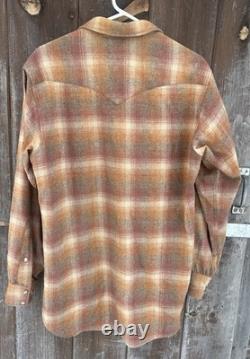 Vintage PENDLETON High Grade Western Wear Wool Shirt Pearl Snaps Rockabilly