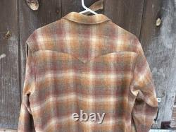 Vintage PENDLETON High Grade Western Wear Wool Shirt Pearl Snaps Rockabilly