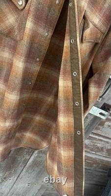 Vintage PENDLETON High Grade Western Wear Wool Shirt Pearl Snaps Rockabilly