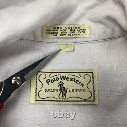 Vintage POLO WESTERN Ralph Lauren bib pop over Mens L faded 70s