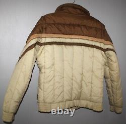 Vintage Pacific Trail Wild Horses 2 Tone Brown Puffer Western Vest Coat Large