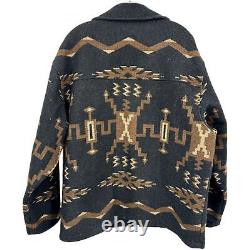 Vintage Pendleton Coat Mens XL Wool Western High Grade Heavyweight Aztec Black