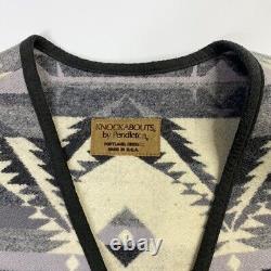 Vintage Pendleton Gray Geo Wool Western Vest Size Large