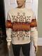 Vintage Pendleton High Grade Western Wear 100% Wool Sweater Aztec 1970's Sz Lrg