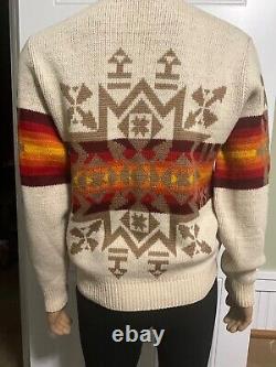 Vintage Pendleton High Grade Western Wear 100% Wool Sweater Aztec 1970's Sz Lrg