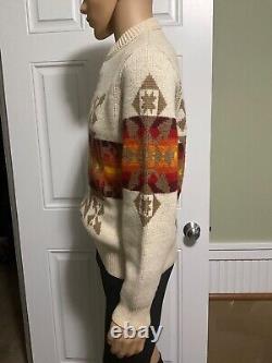 Vintage Pendleton High Grade Western Wear 100% Wool Sweater Aztec 1970's Sz Lrg