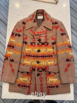 Vintage Pendleton High Grade Western Wear Blanket Coat Wool Southwest USA Sz 40