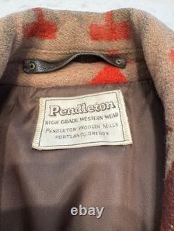 Vintage Pendleton High Grade Western Wear Blanket Coat Wool Southwest USA Sz 40