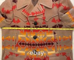 Vintage Pendleton High Grade Western Wear Blanket Coat Wool Southwest USA Sz 40