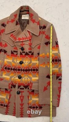Vintage Pendleton High Grade Western Wear Blanket Coat Wool Southwest USA Sz 40