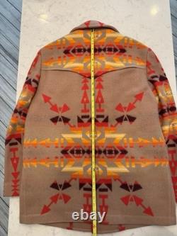 Vintage Pendleton High Grade Western Wear Blanket Coat Wool Southwest USA Sz 40