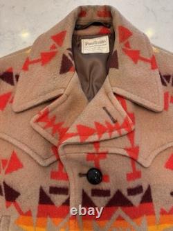 Vintage Pendleton High Grade Western Wear Blanket Coat Wool Southwest USA Sz 40